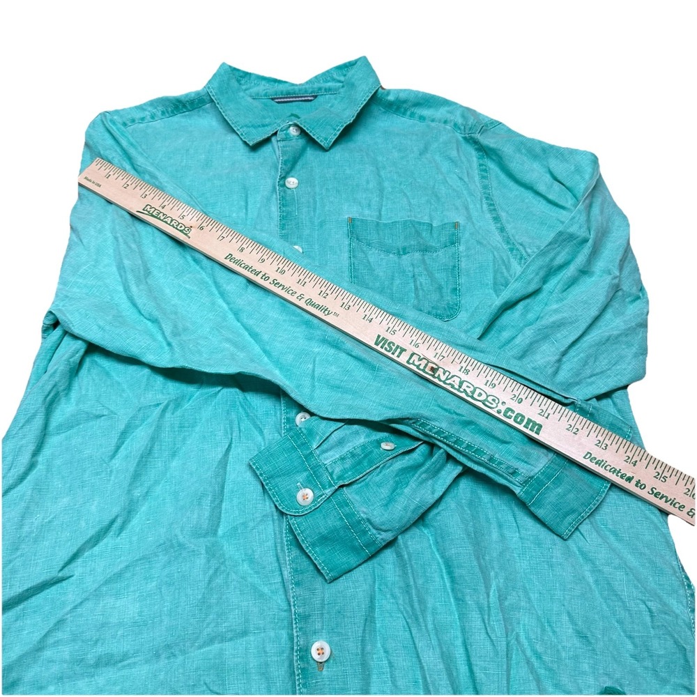 Tommy Bahama Relax Aqua 100% Linen Button Up‎ Long Sleeve Shirt Men's 3XL XXXL - Picture 8 of 10